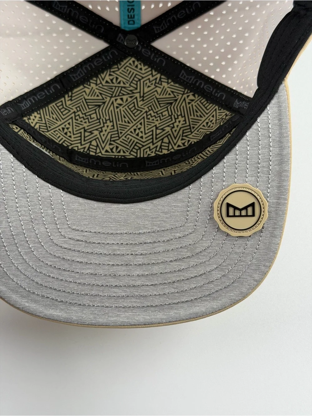 Melin Trenches Icon Hydro Performance Snapback Hat in Khaki, Classic